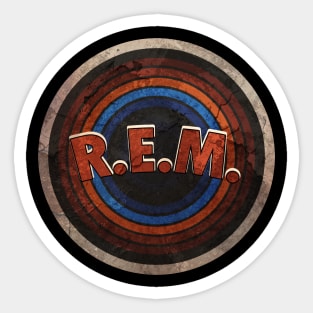 r e m art drawing on vintage Sticker